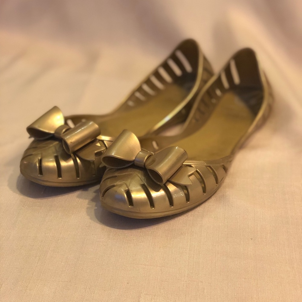 Melissa Jelly Gold Flats